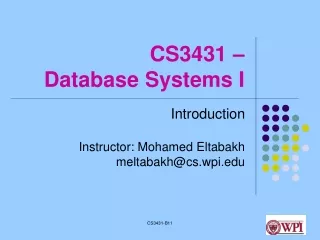 CS3431 – Database Systems I