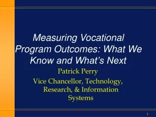 Measuring Vocational Program Outcomes: What We Know and What’s Next