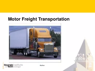 Motor Freight Transportation
