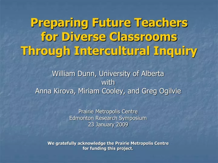 preparing future teachers for diverse classrooms through intercultural inquiry