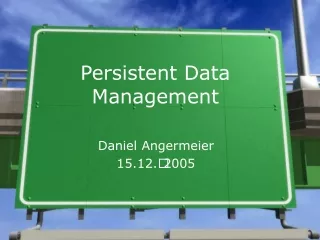 Persistent Data Management