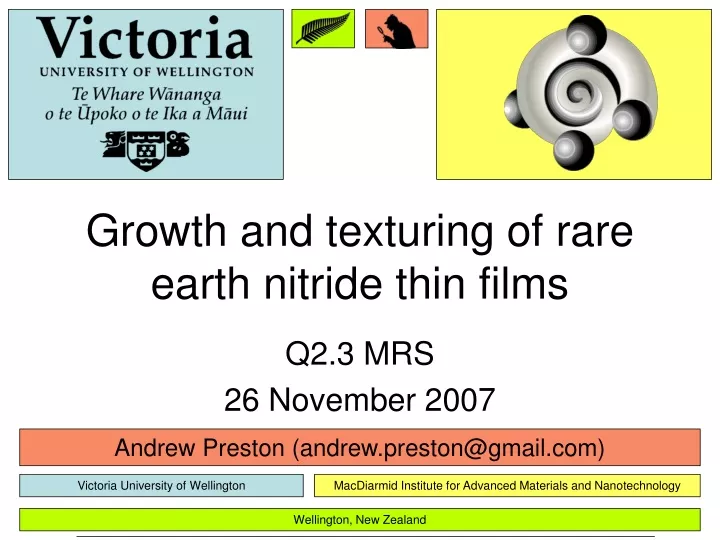 growth and texturing of rare earth nitride thin films