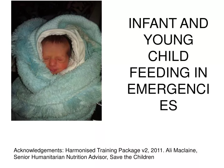 infant and young child feeding in emergencies