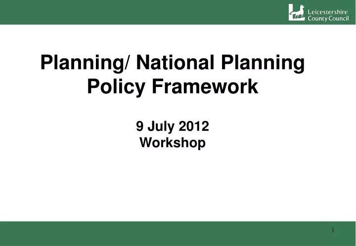 planning national planning policy framework