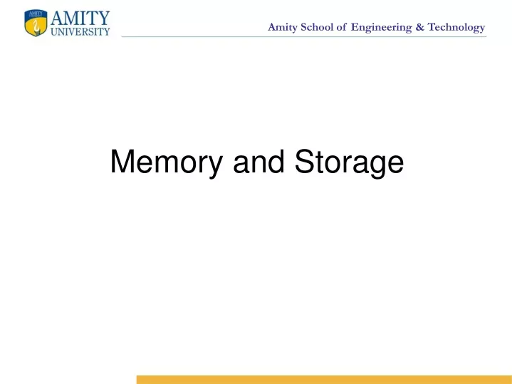 memory and storage