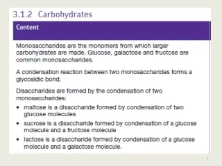Introducing carbohydrates
