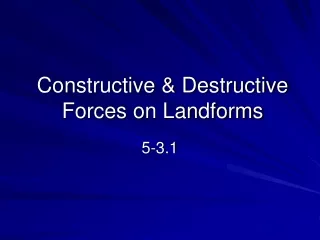 Constructive &amp; Destructive Forces on Landforms