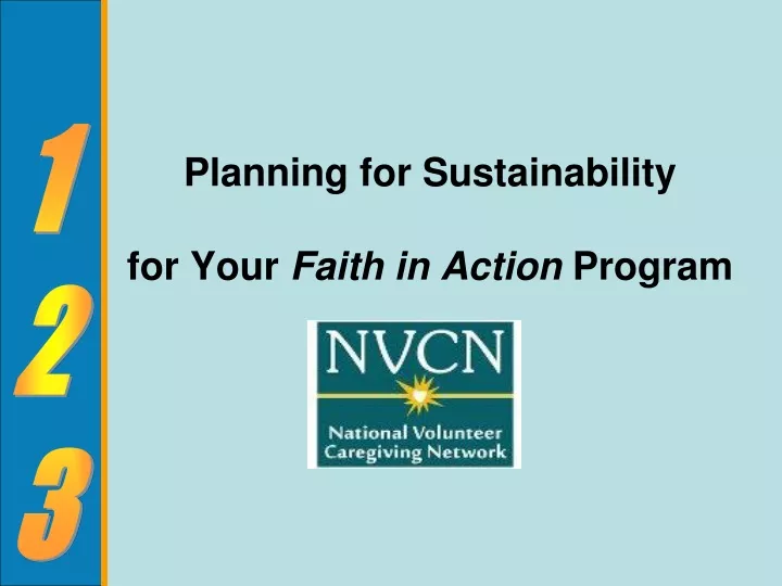 planning for sustainability for your faith in action program