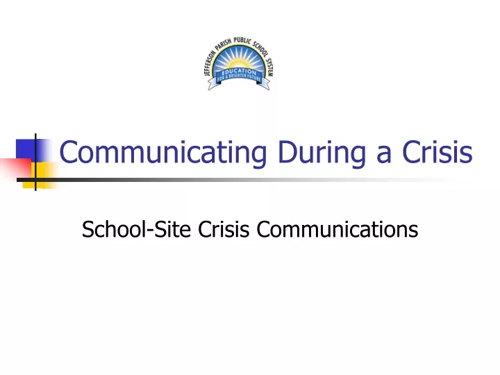 communicating during a crisis