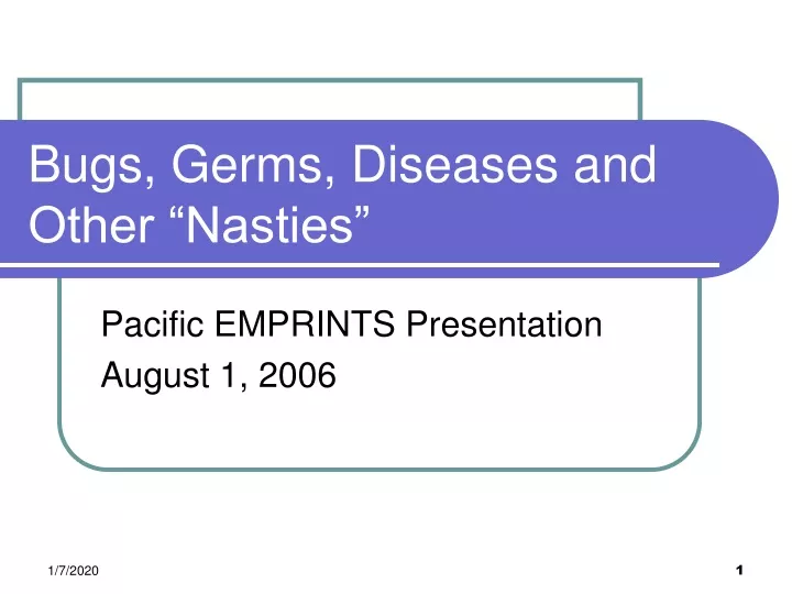 bugs germs diseases and other nasties