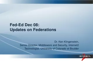 Fed-Ed Dec 08: Updates on Federations