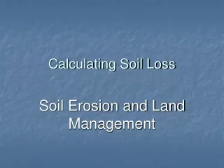 Calculating Soil Loss