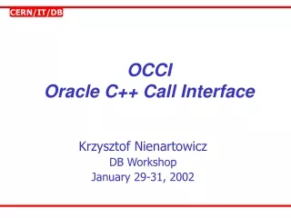 OCCI Oracle C++ Call Interface
