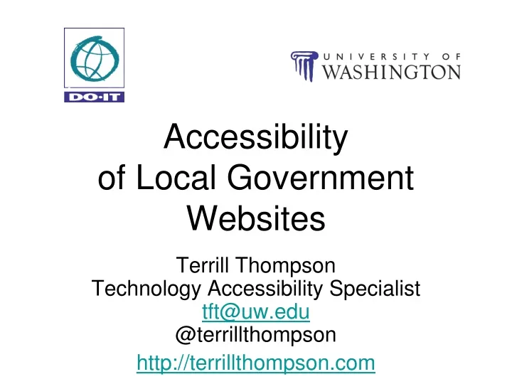 accessibility of local government websites
