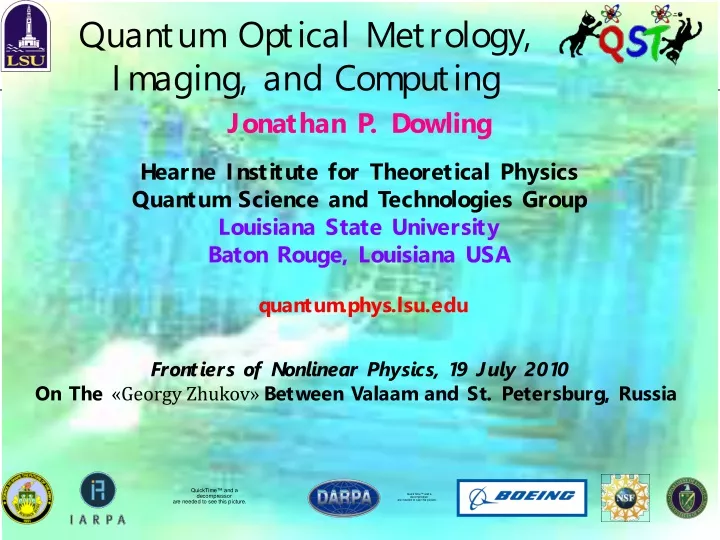 quantum optical metrology imaging and computing