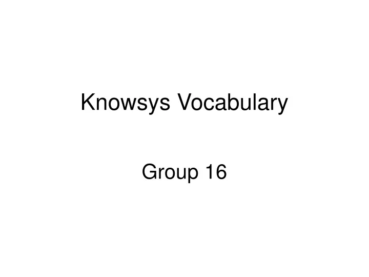 knowsys vocabulary