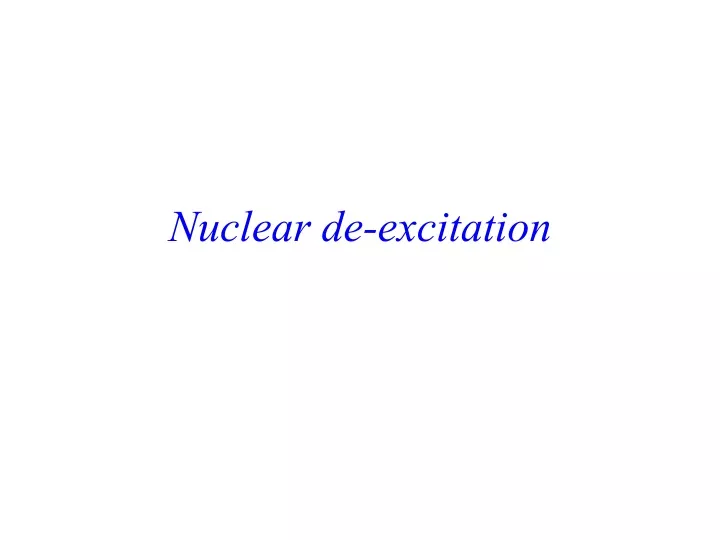 nuclear de excitation