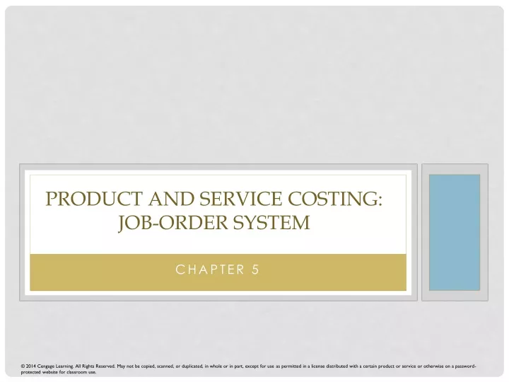 product and service costing job order system