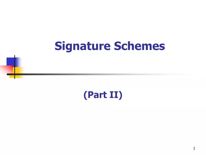 signature schemes