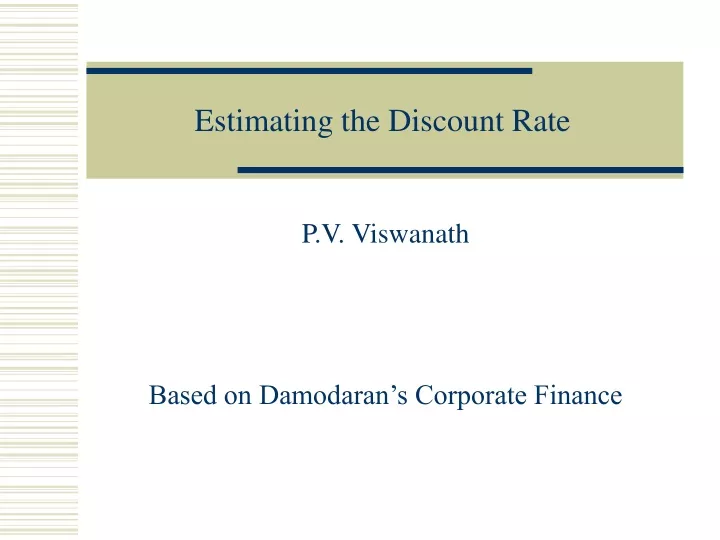 estimating the discount rate