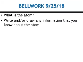 BELLWORK 9/25/18