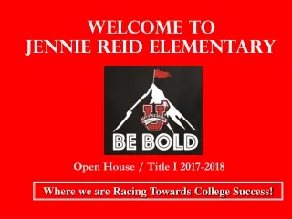 Welcome To jennie reid Elementary