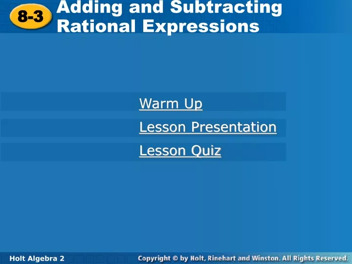 adding and subtracting rational expressions