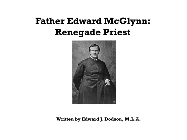 father edward mcglynn renegade priest