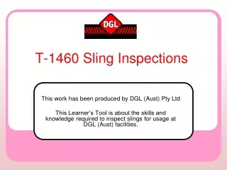 T-1460 Sling Inspections