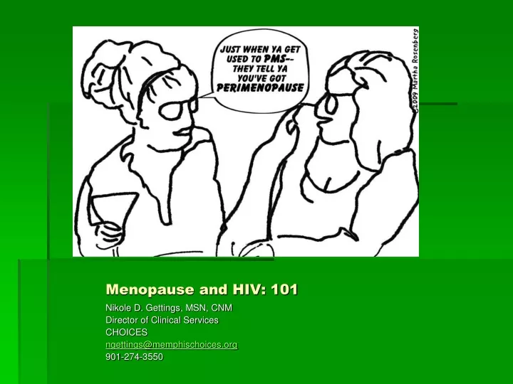 menopause and hiv 101
