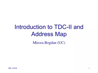Introduction to TDC-II and Address Map