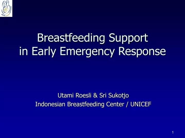 breastfeeding support in early emergency response
