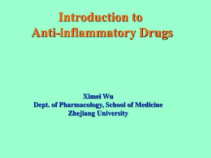 introduction to anti inflammatory drugs