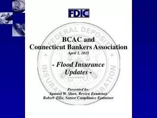 BCAC and  Connecticut Bankers Association April 1, 2015 - Flood Insurance  Updates -