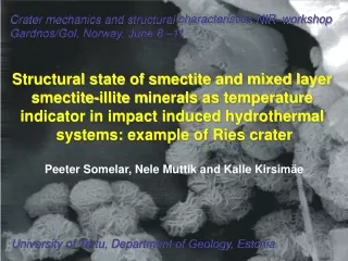 Structural state of smectite and mixed layer  smectite-illite  m inerals as temperature