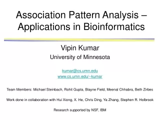 Association Pattern Analysis – Applications in Bioinformatics