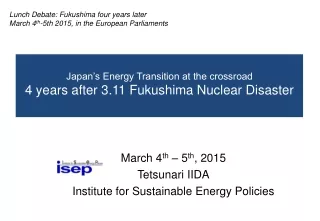 March 4 th  – 5 th , 2015 Tetsunari IIDA Institute for Sustainable Energy Policies