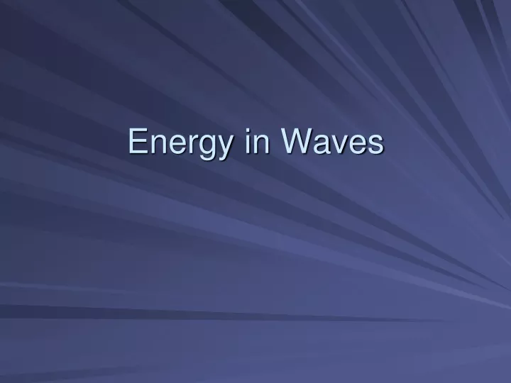 energy in waves