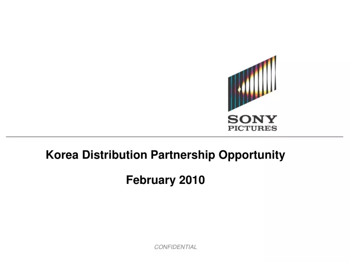 korea distribution partnership opportunity february 2010