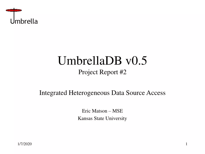 umbrelladb v0 5 project report 2