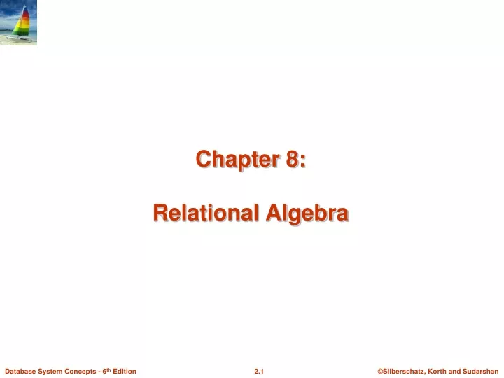 chapter 8 relational algebra