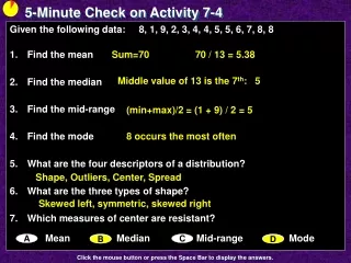 5-Minute Check  on Activity 7-4