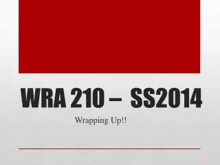 WRA 210 –  SS2014