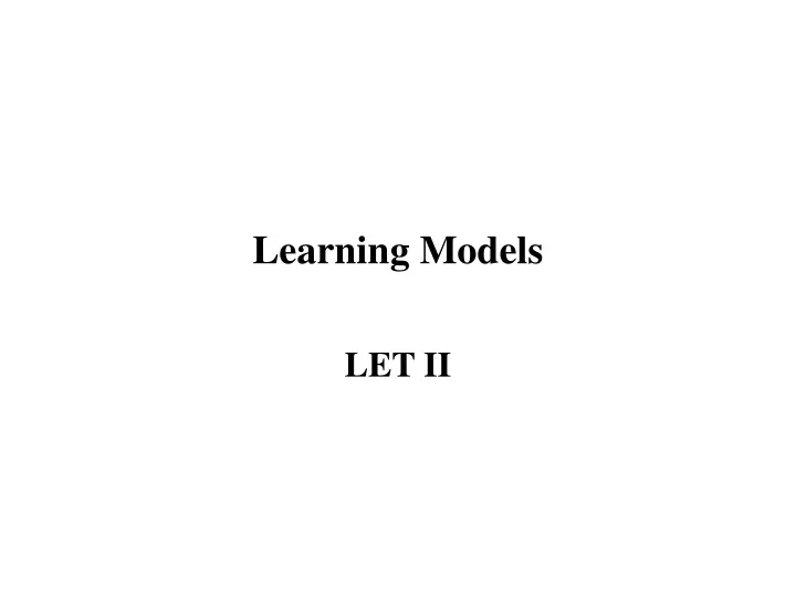 learning models