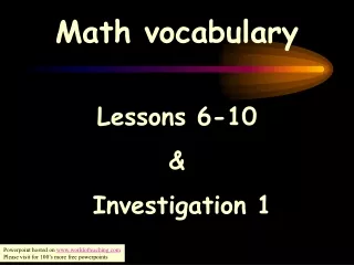 Math vocabulary