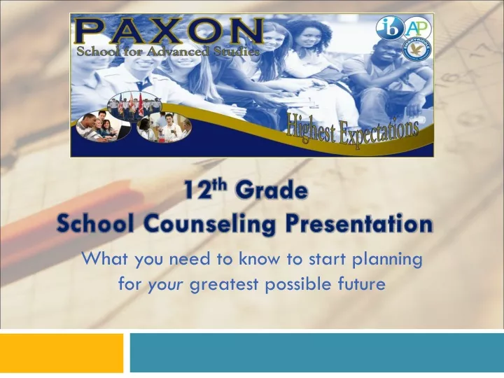 12 th grade school counseling presentation