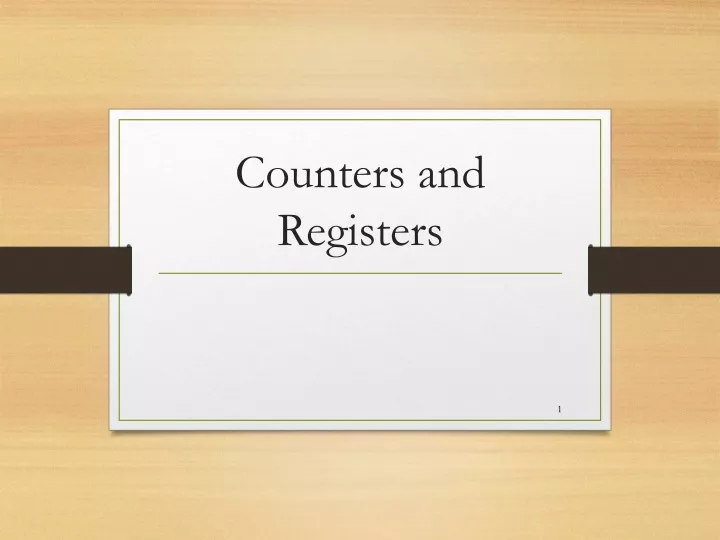 counters and registers