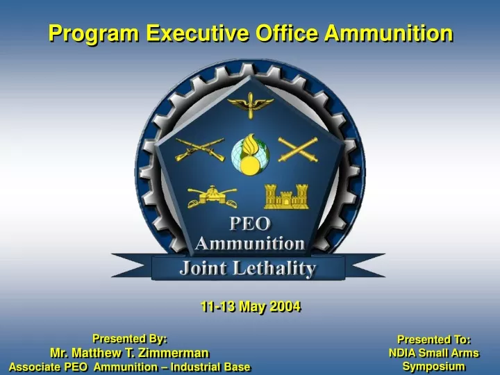 program executive office ammunition