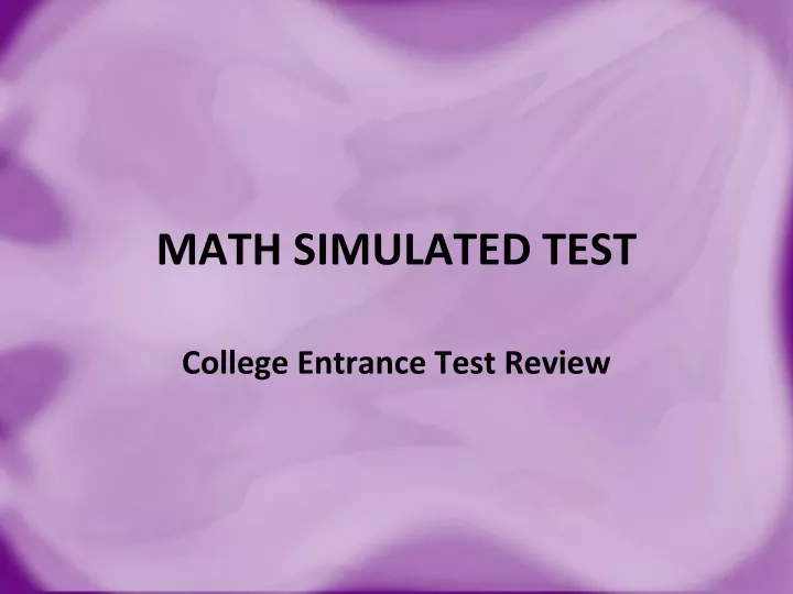 math simulated test