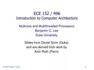 ECE 152 / 496 Introduction to Computer Architecture